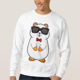 Sudadera Hamster con gafas de sol y corbata de vaca
