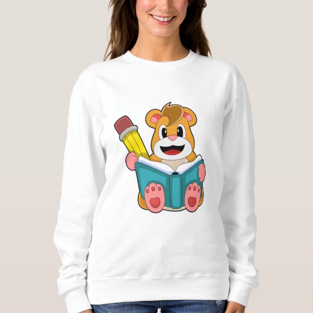 Sudadera Hamster con libro y pluma (Anverso)