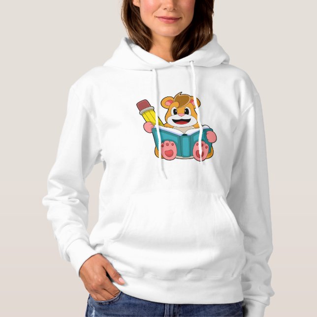 Sudadera Hamster con libro y pluma (Anverso)