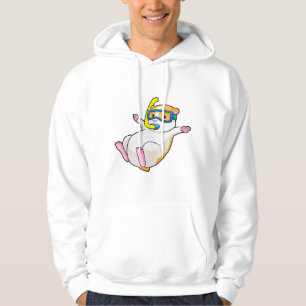 Sudadera Hámster en buceo con gafas de natación