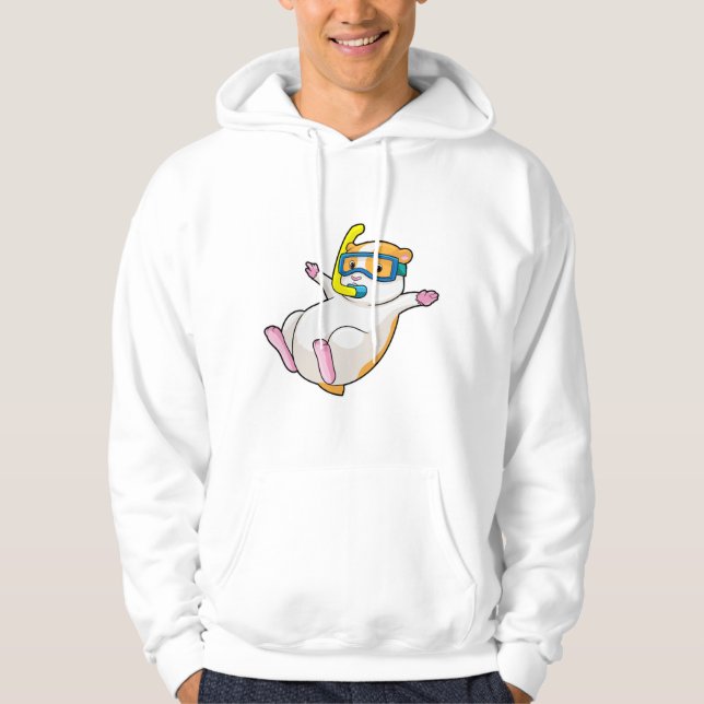 Sudadera Hámster en buceo con gafas de natación (Anverso)