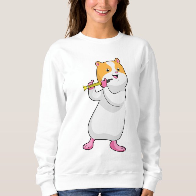 Sudadera Hamster en música con flauta (Anverso)