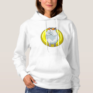 Sudadera Hamster en Natación con anillo de natación