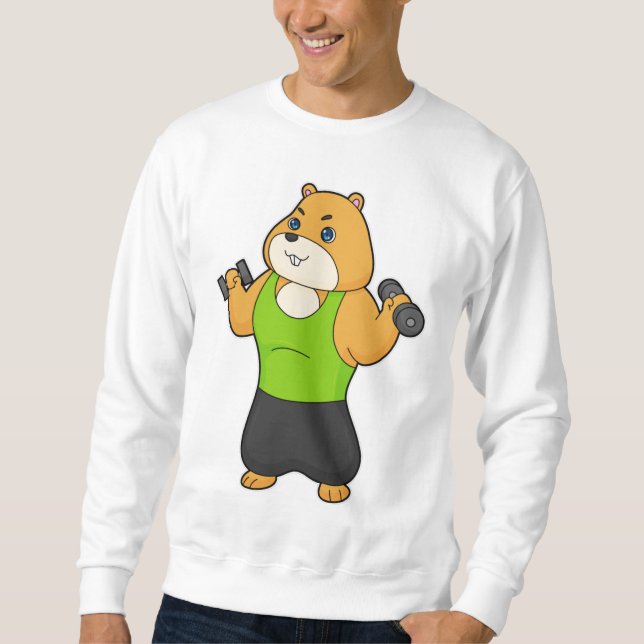 Sudadera Hamster Fitness Dumbbell (Anverso)