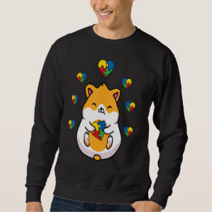 Sudadera Hamster Heart Puzzle Piece Autism Awareness Boys G