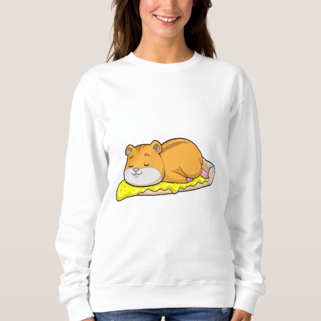 Sudadera Hamster y pizza con queso (Anverso)