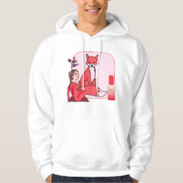Sudadera Hanbok Rojo, Zorro y Arte de Fundación con Cubiert