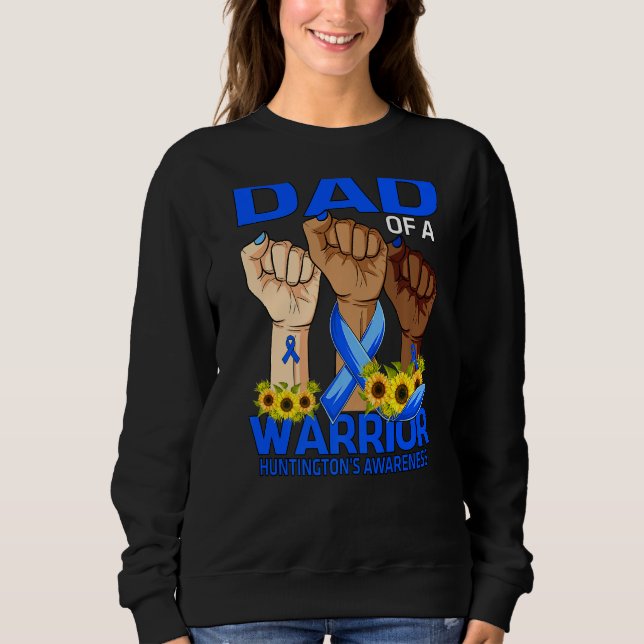 Sudadera Hand Dad Of A Warrior Huntington'S Awareness Sunfl (Anverso)