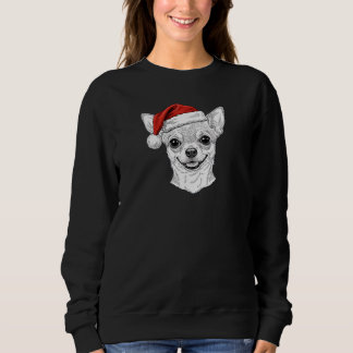 Sudadera Hand-Drawn Chihuahua Christmas Custom Name Dog