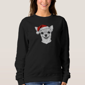 Sudadera Hand-Drawn Chihuahua Christmas Santa Dog Portrait