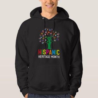 Sudadera Hand Flag Tree Root Latino National Hispanic Herit