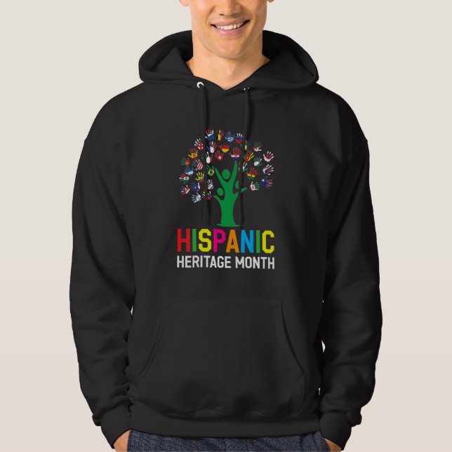 Sudadera Hand Flag Tree Root Latino National Hispanic Herit (Anverso)