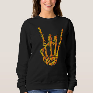 Sudadera Hand Lazy Halloween con la mano del rock esqueleto
