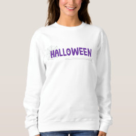 Sudadera Handwritten Purple Lettering Spiderweb Halloween