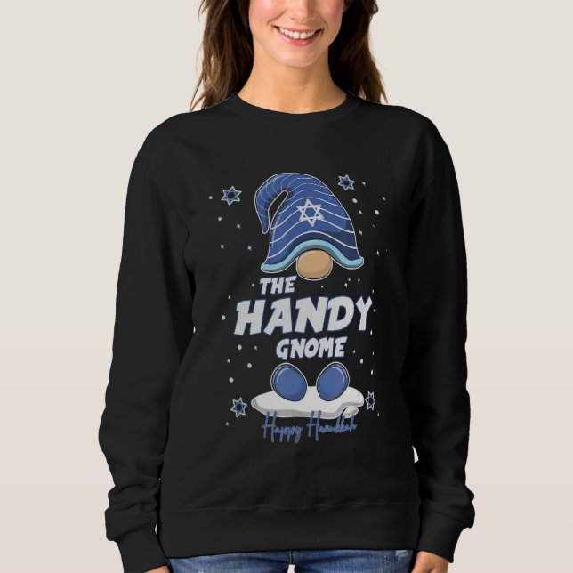 Sudadera Handy Gnome  Hanukkah Family Matching for men wome (Anverso)