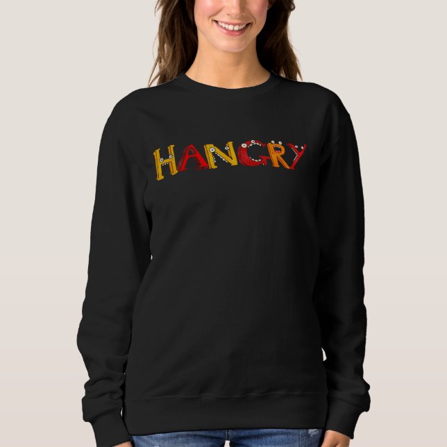 Sudadera HANGRY hungryangryfunnycute letter monsters (Anverso)