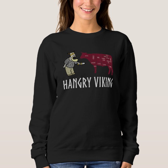 Sudadera Hangry Viking Hungry Scandinavian Norse Beef (Anverso)