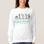 Sudadera Hanukkah Chanukah NYC monumentos en Nueva York<br><div class="desc">Sweatshirt presenta un original ilustracion de marcadores de los clásicos monumentos de la ciudad de Nueva York "vestidos" para la temporada navideña, con HAPPY HANUKKAH DE LA CIUDAD DE NUEVA YORK en una divertida fuente azul, y el puente de Brooklyn en la parte trasera. Perfecto para todo aquel que viva...</div>