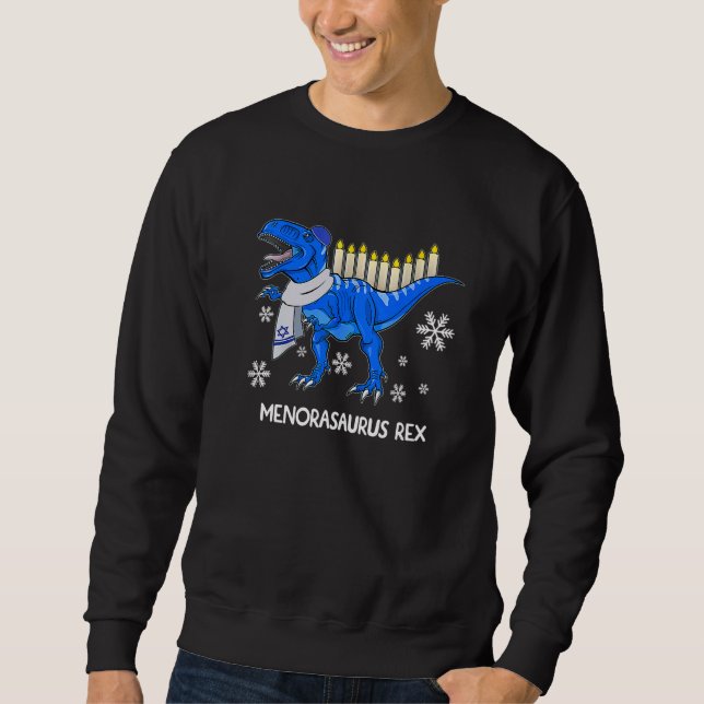 Sudadera Hanukkah Dinosaur Menorasaurus Rex Dino Chanukah B (Anverso)