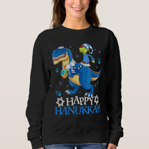 Sudadera Hanukkah Feliz Hanukkah T Rex Jewish Elf Family