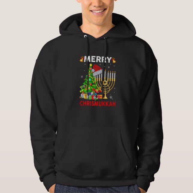 Sudadera Hanukkah Jewish Merry Christmas Chrismukkah Ugly S (Anverso)