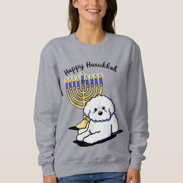 Sudadera Hanukkah Menorah Bichon Sweatshirt (Anverso)