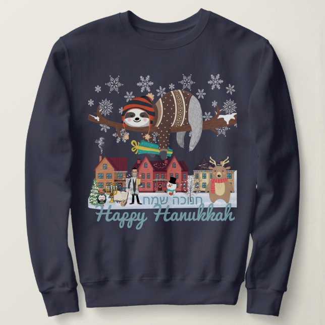 Sudadera Hanukkah Sloth (Anverso del diseño)