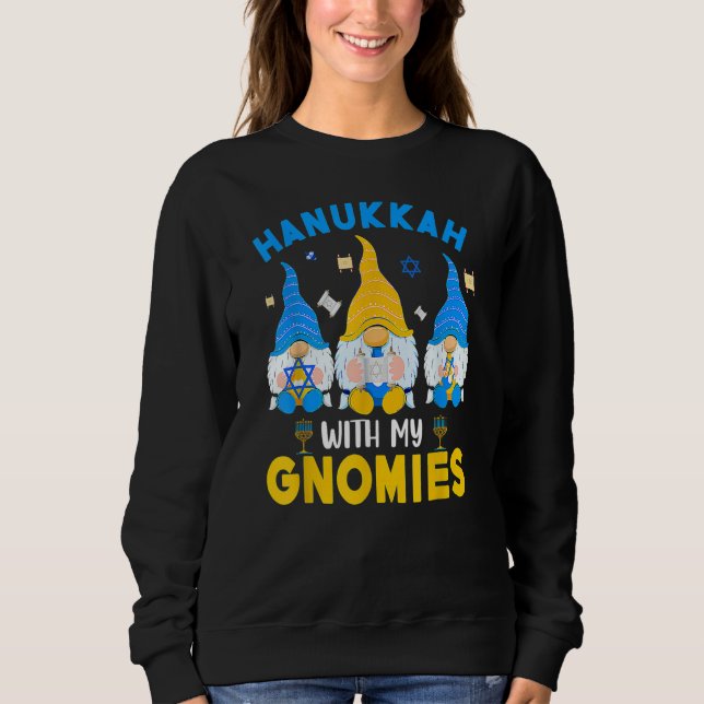 Sudadera Hanukkah With My Gnomies Three Gnomes With Hanukka (Anverso)