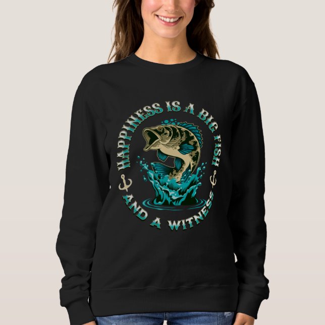 Sudadera Happiness is a Big Fish and a Witness Fisherman Fi (Anverso)