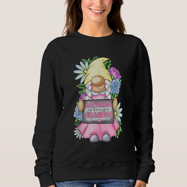 Sudadera Happiness Is Being A Grandma Gnome Cute Girl Mothe (Anverso)