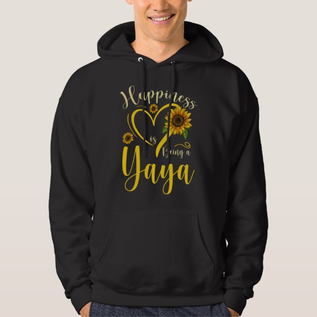 Sudadera Happiness Is Being A Yaya Sunflower Mother's Day W (Anverso)