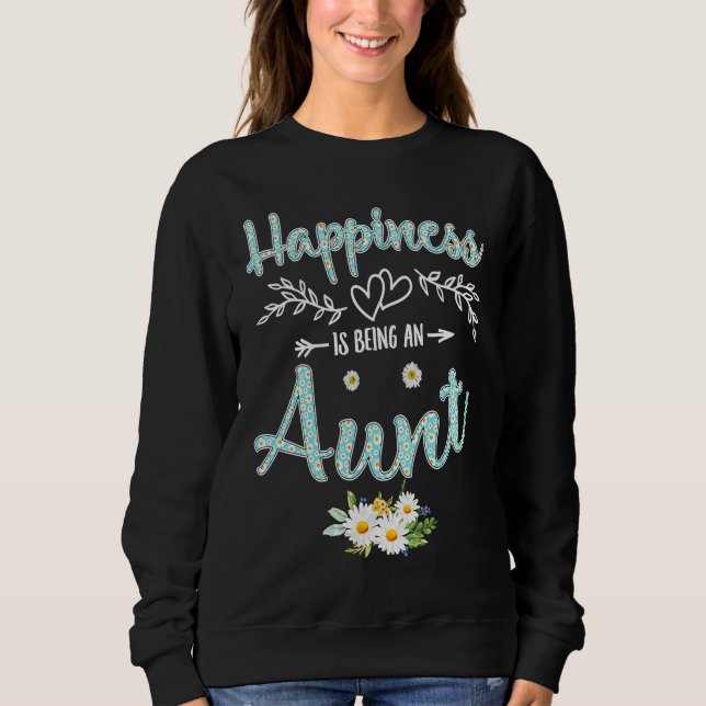 Sudadera Happiness Is Being An Aunt Women Daisy Flower Deco (Anverso)