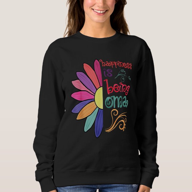 Sudadera Happiness Is Being Oma Grandma To Be Sunflower Mot (Anverso)
