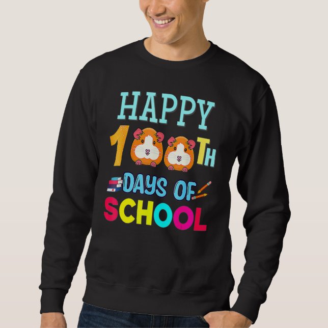 Sudadera Happy 100 Days Of School Guinea Pig Shirt Boys Gir (Anverso)