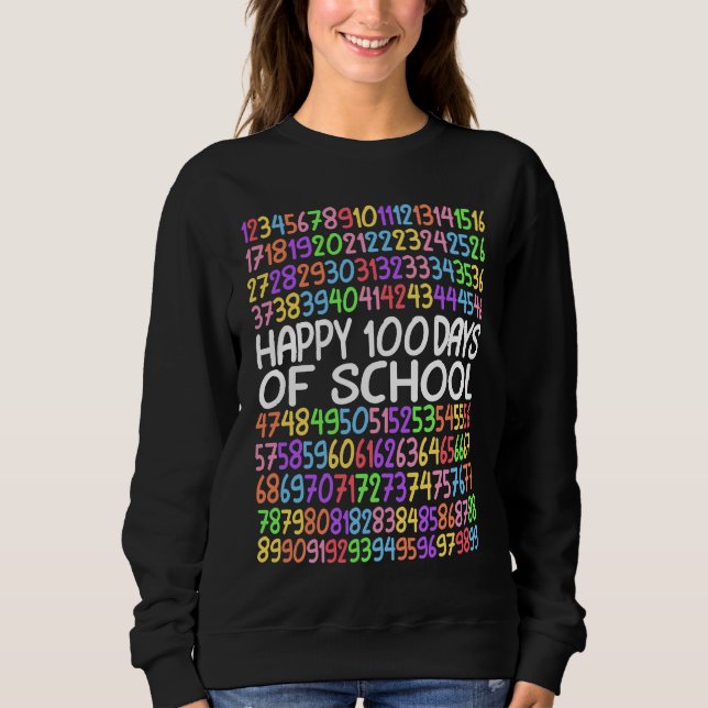 Sudadera Happy 100 Days Of School Math Kindergarten 1st Gra (Anverso)