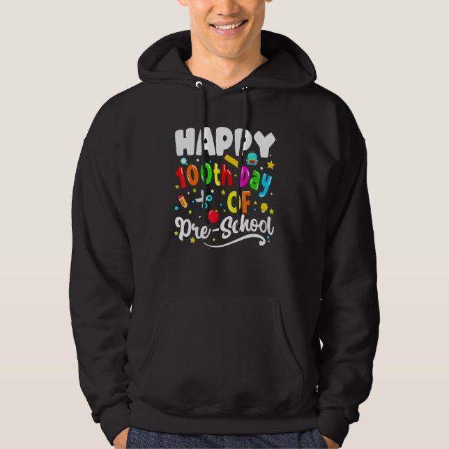 Sudadera Happy 100 Days Of School Preschool Teachers Kids G (Anverso)