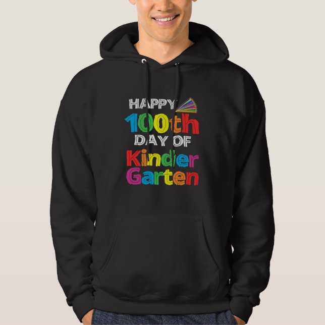 Sudadera Happy 100th Day of Kindergarten Student retro shir (Anverso)