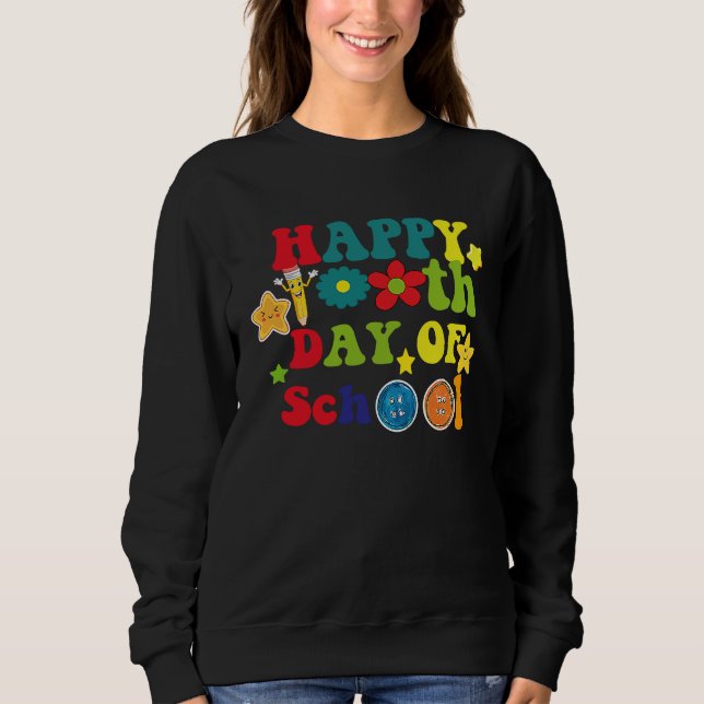 Sudadera happy 100th day of school for teacher or child (Anverso)