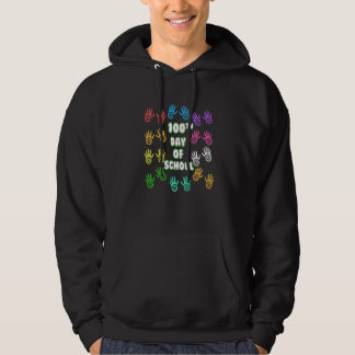 Sudadera Happy 100th Day Of School Funny Hand Teacher Stude