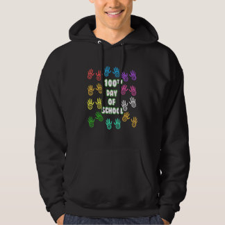 Sudadera Happy 100th Day Of School Funny Hand Teacher Stude