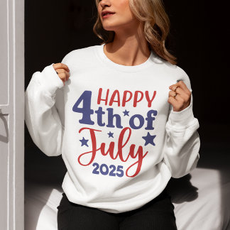 Sudadera Happy 4th of July 2025 - Patriotic Design in Red &