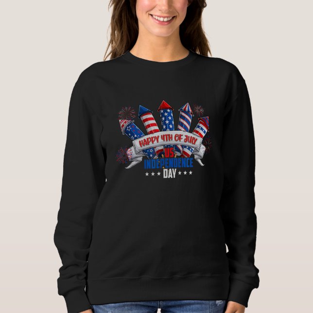 Sudadera Happy 4th Of July Fireworks America Flag US Indepe (Anverso)