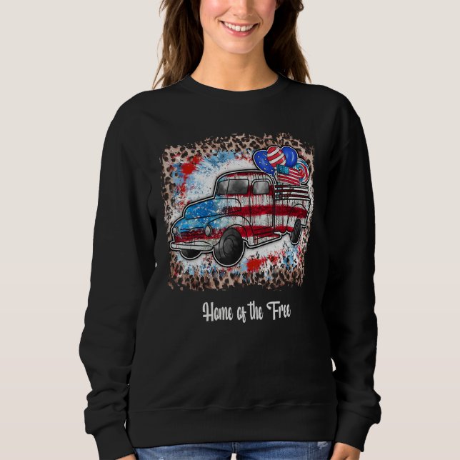 Sudadera Happy 4th of July Home of the Free Red White Blue  (Anverso)