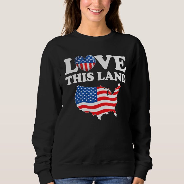 Sudadera Happy 4th Of July US Flag Patriotic American Map (Anverso)