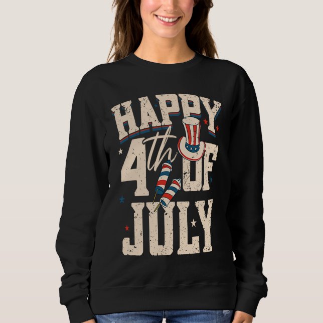 Sudadera Happy 4th Of July  USA 4th Of July American Flag   (Anverso)