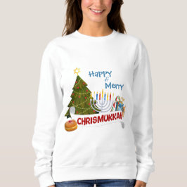 Sudadera Happy and Merry Chrismukkah Interfaith Holiday Art