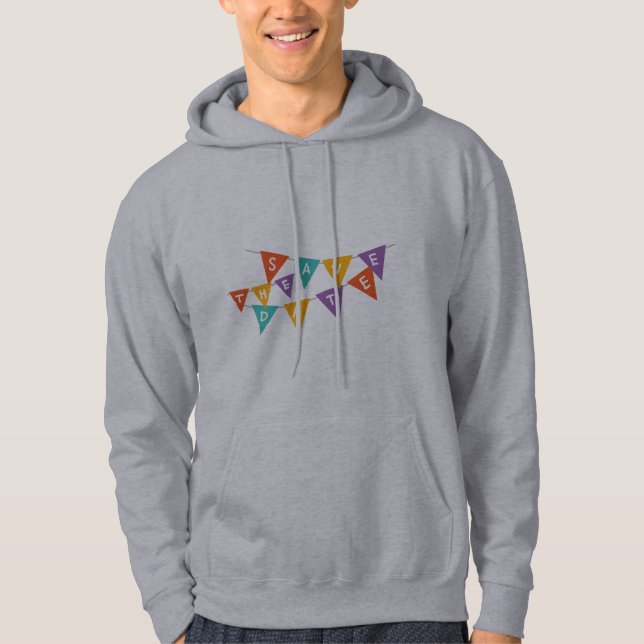 Sudadera "Happy Birthday" Colorful Bunting Flags Men's Grap (Anverso)