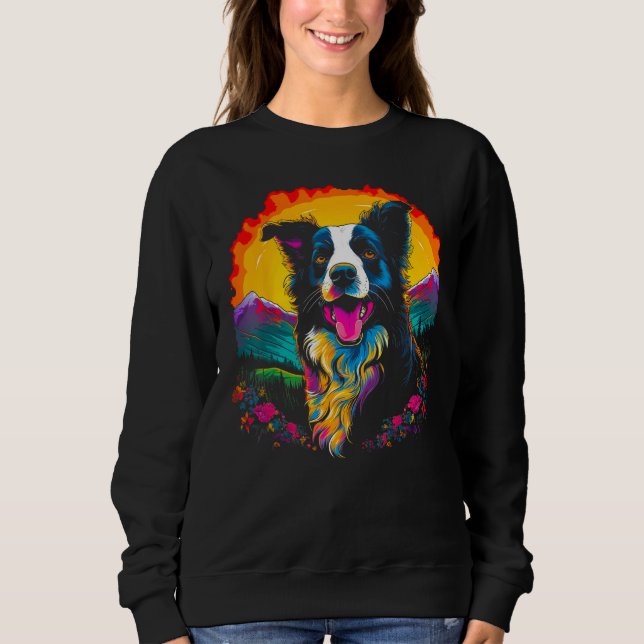 Sudadera Happy Border Collie Dog Sun (Anverso)