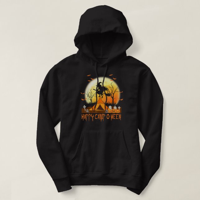 Sudadera Happy Camp-O-Ween Halloween Camping Camper Women M (Diseño del anverso)