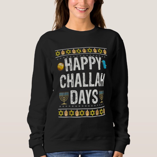 Sudadera Happy Challah Days Hanukkah (Anverso)
